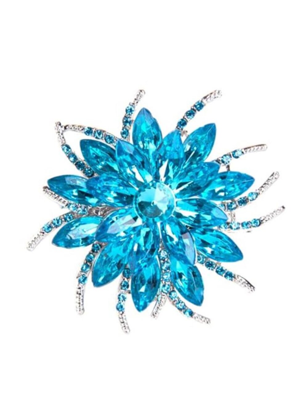Rhinestone Sunflower Brooch Pin for Women Red Black Purple Large Flower Broochs